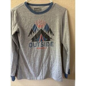 Eddie Bauer Boys Large 10/12 Graphic Print Outside Gray Polyester Quick Dry